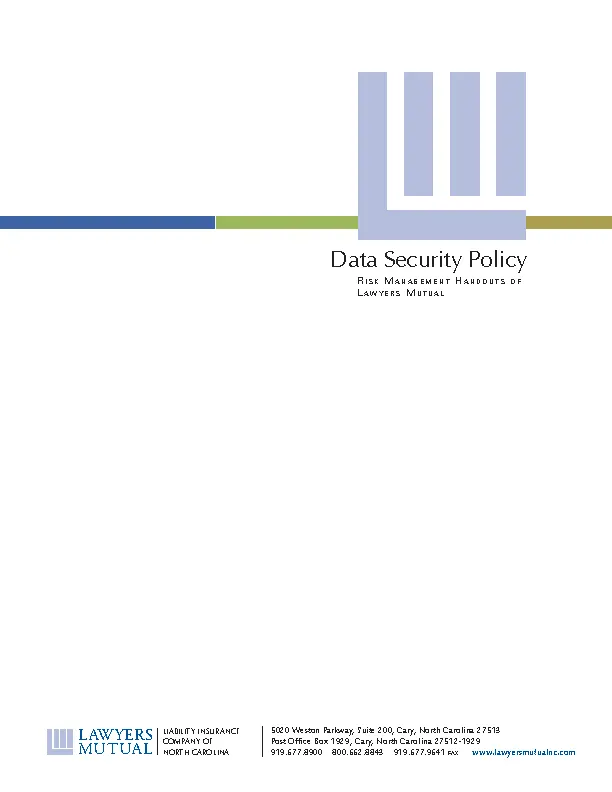 Data Security Policy Template