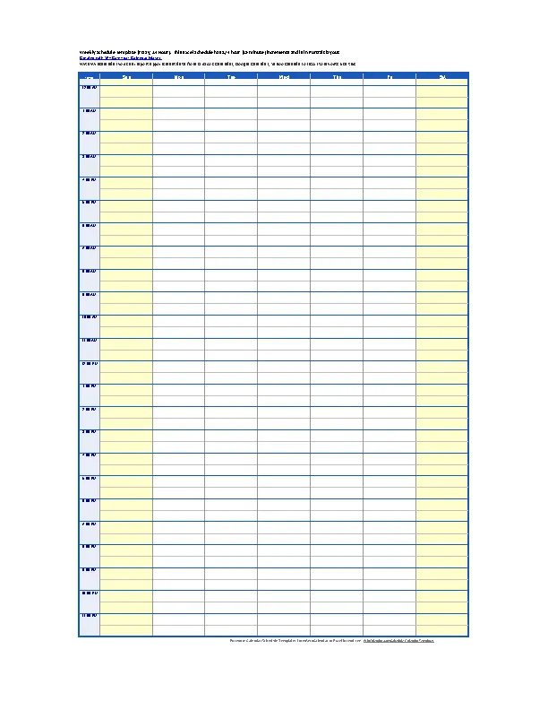 Day Time Schedule Template