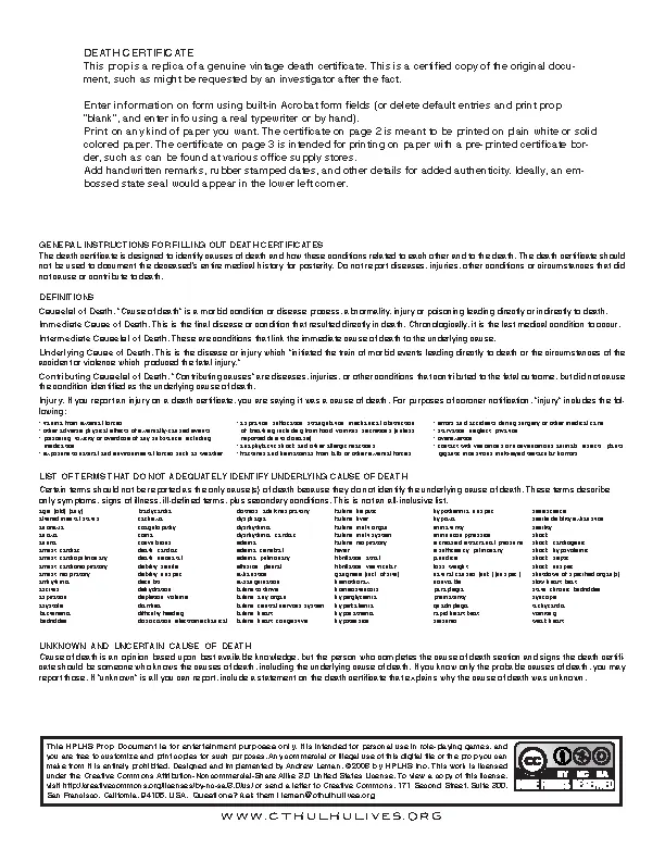 Death Certificate Sample PDFSimpli