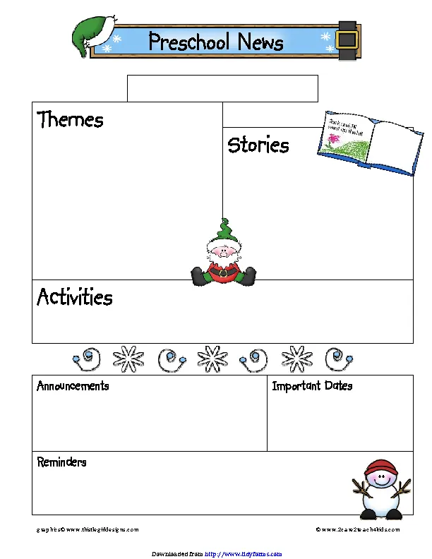 December Preschool Newsletter Template