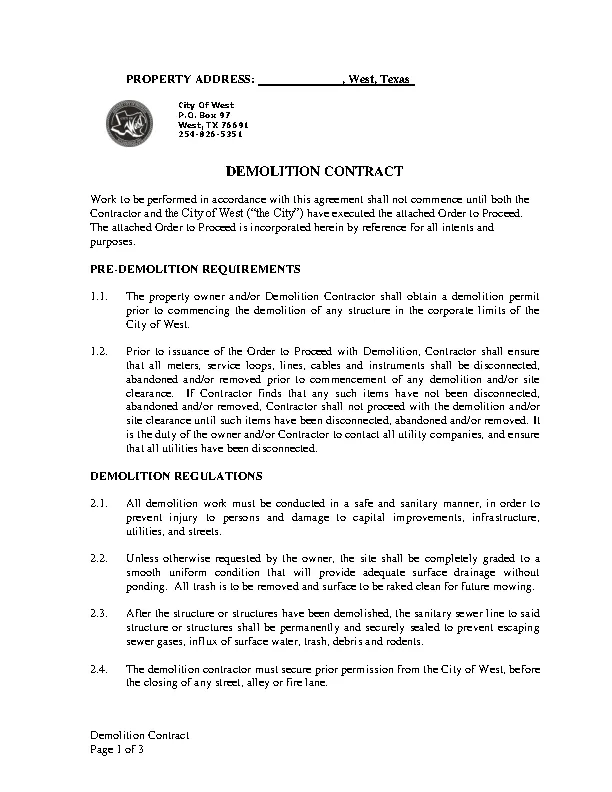 Demolition Contract PDFSimpli