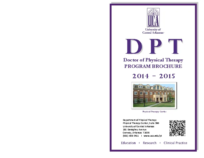 Doctor Of Physical Therapy Program Brochure
