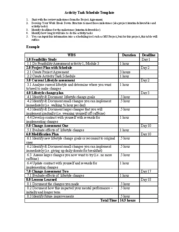 Download Project Activity Schedule Template Ms Word PDFSimpli