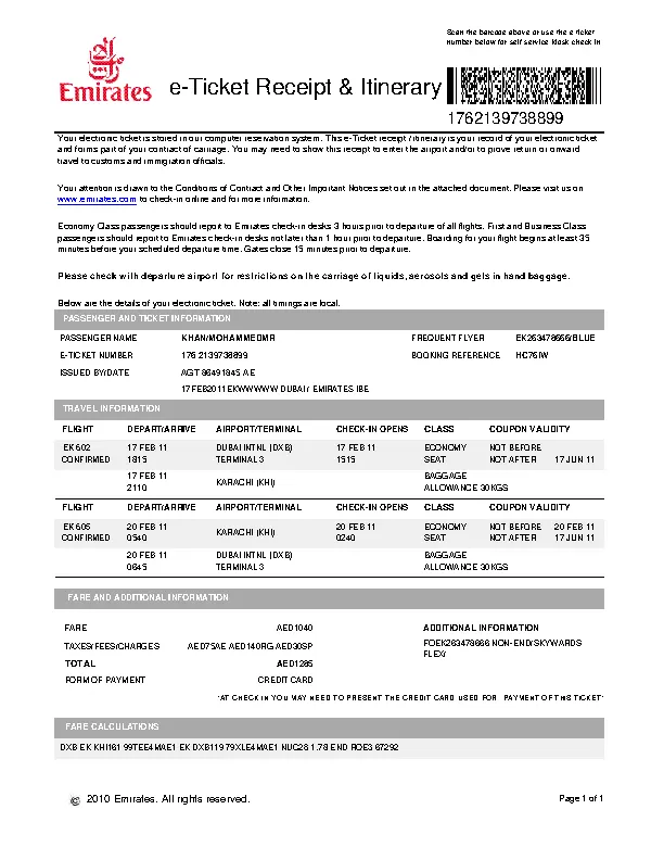 Flight Ticket Pdf Download Fill Online Printable Fillable Blank 