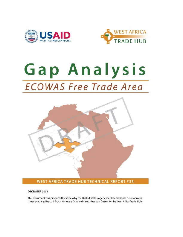 Ecowas Market Integration Gap Analysis