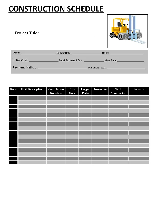 Editable Construction Activity Schedule Template Word Doc PDFSimpli Editable Construction Activity Schedule Template Word Doc PDFSimpli