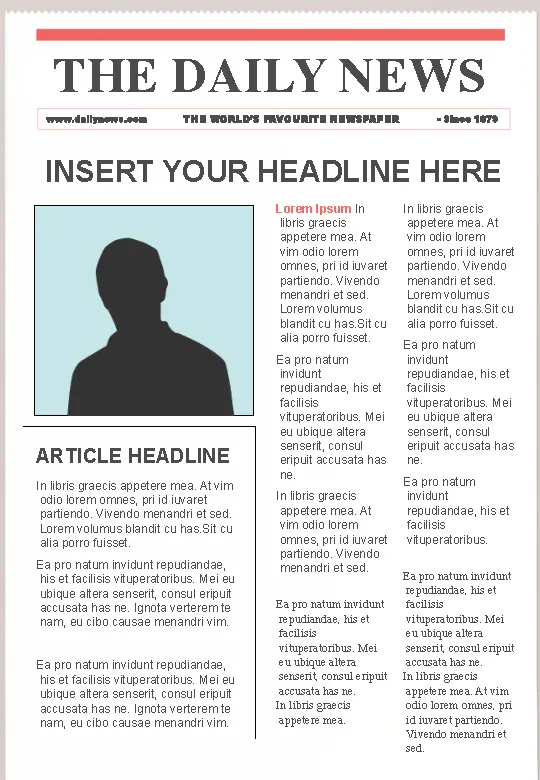 Editable Free News Paper Template Ppt Format