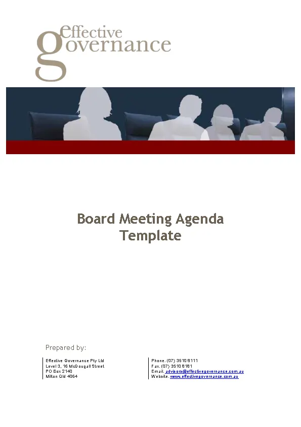 Effective Board Meeting Agenda Template