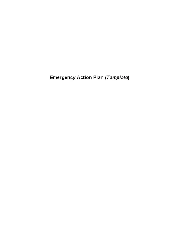 Emergency Action Plan Template - PDFSimpli