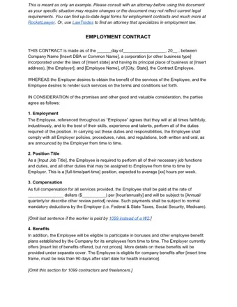 employee contract PDF