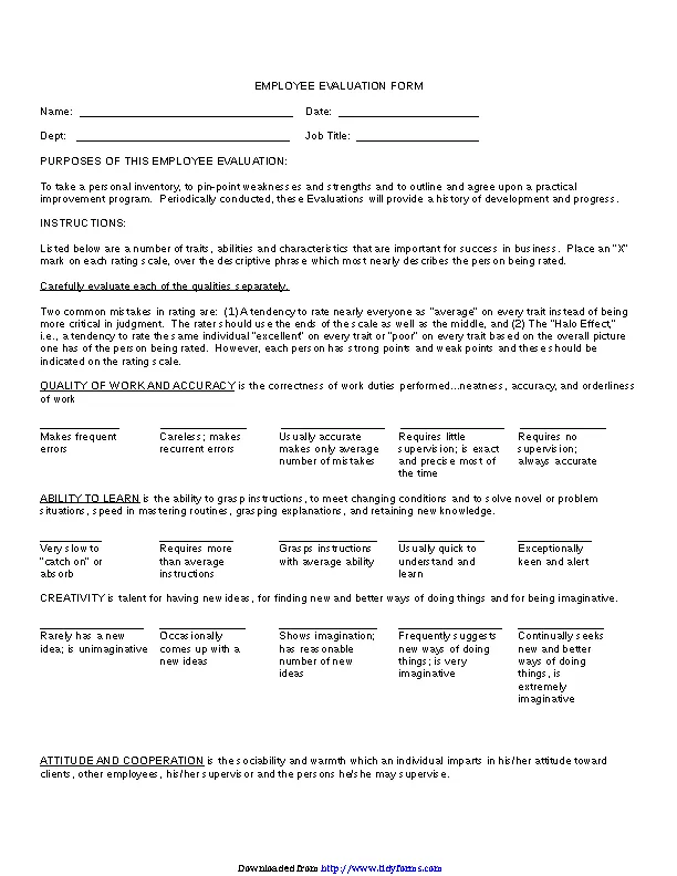 Employee Evaluation Form 1
