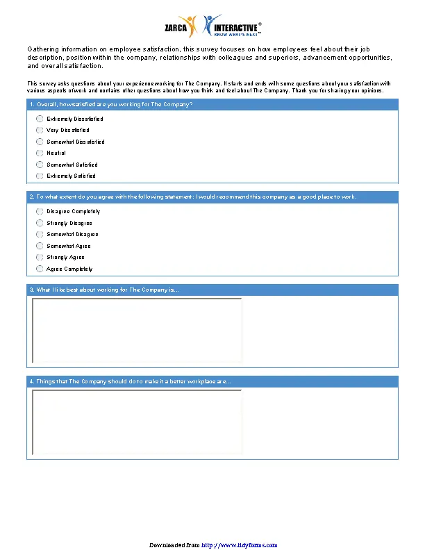 Employee Satisfaction Survey 3 - PDFSimpli