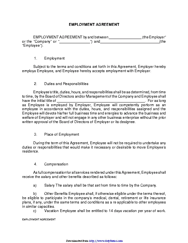 Employment Agreement 1 - PDFSimpli