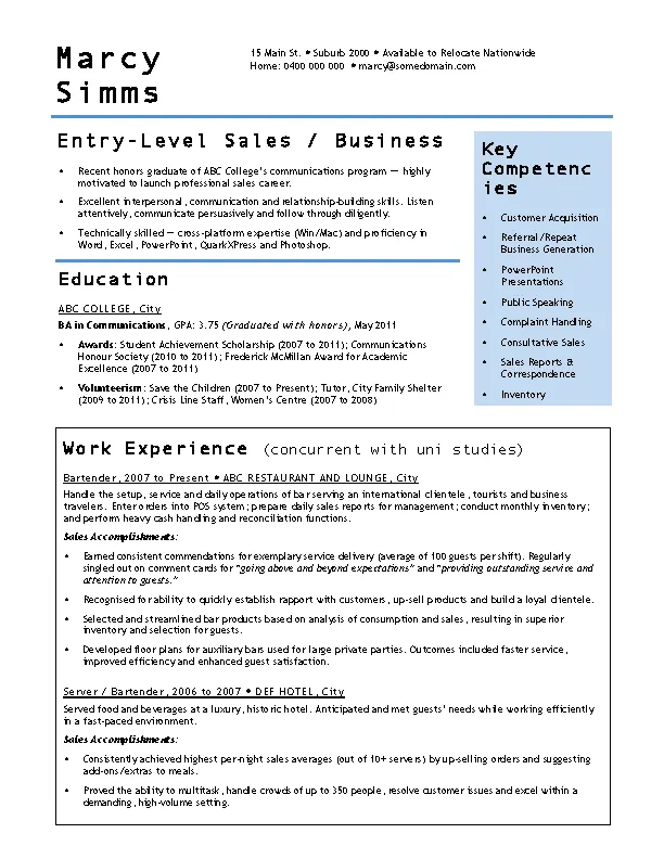 entry-level-sales-cv-template-pdfsimpli
