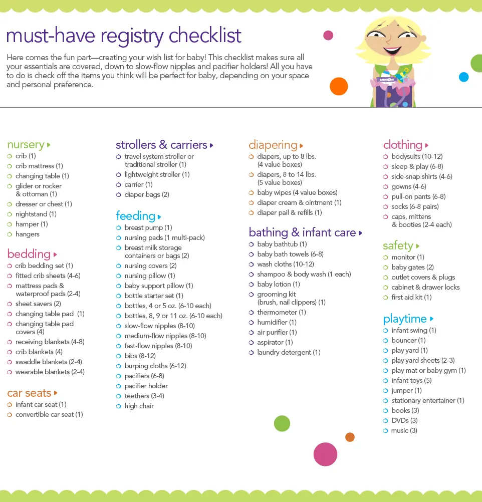 Essential Baby Registry Checklist Example
