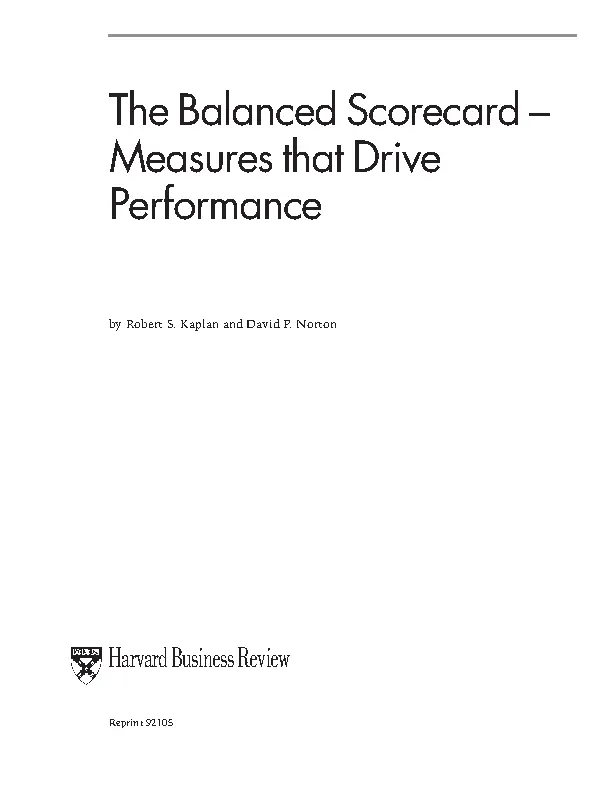 Example Balanced Scorecard1