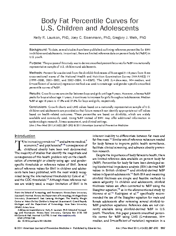 Example Male Body Fat Chart By Age - PDFSimpli