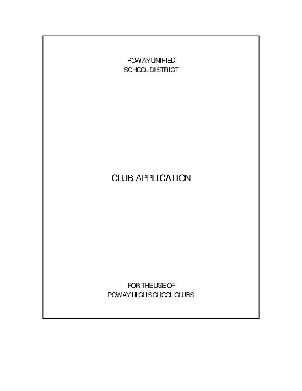 Example Poway High Club Application Free Download