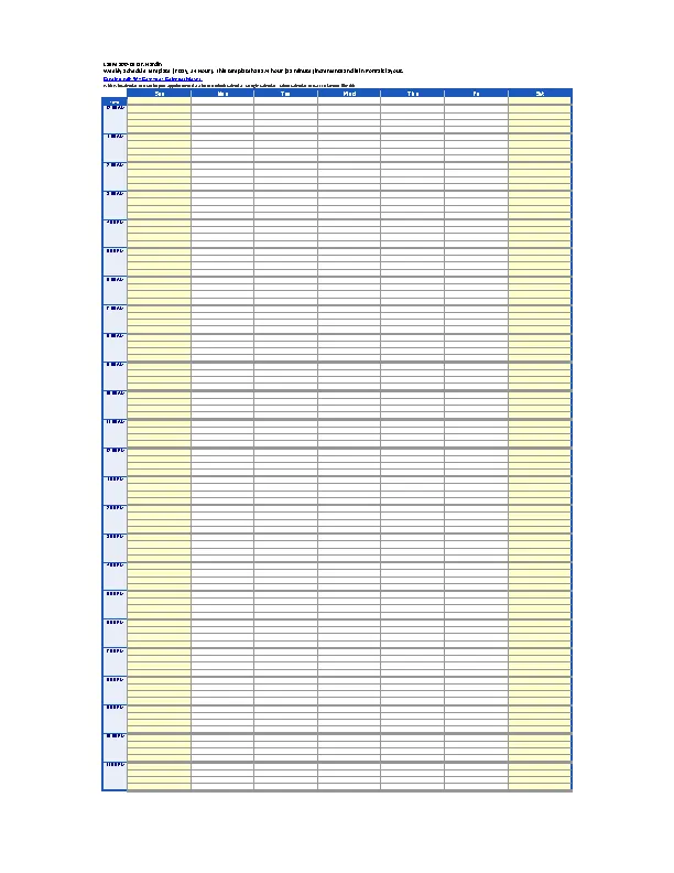 Excel 24 Hour Schedule Template Free Download