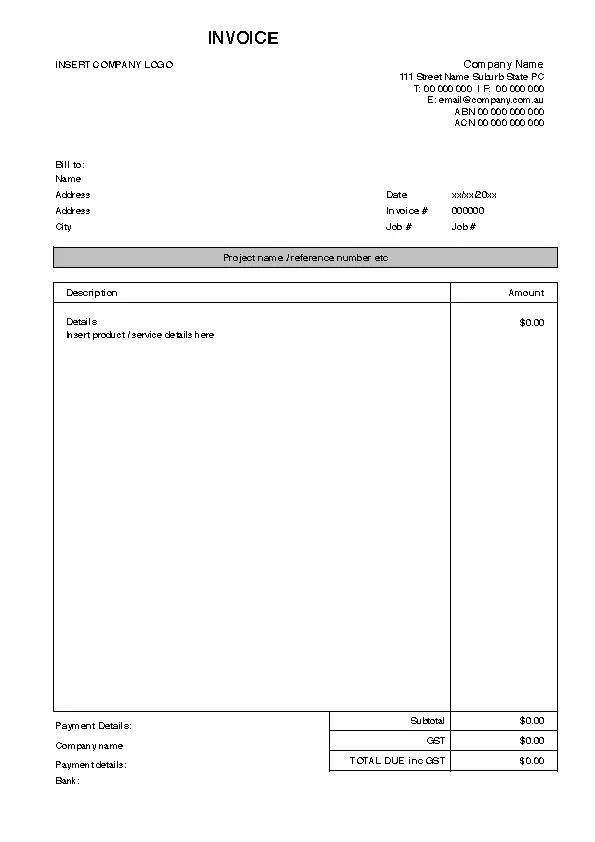 Excel Invoice Free Download Template
