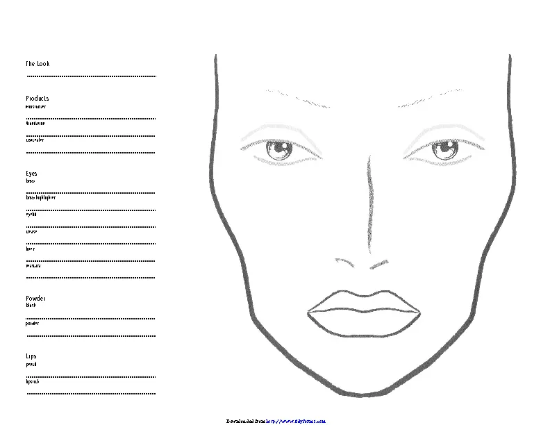 Face Chart 1 - PDFSimpli