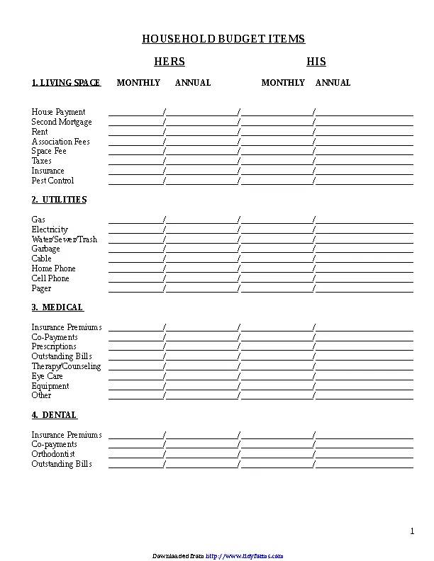 Family Budget Template 1