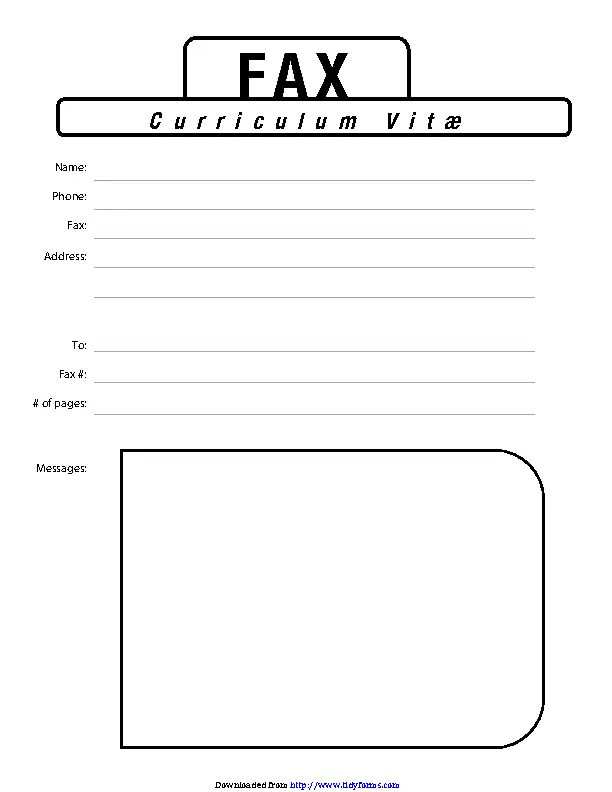 Fax Cover Sheet For Cv 3