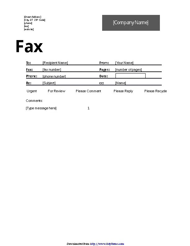 Fax Cover Sheet Professional Design 1 - PDFSimpli