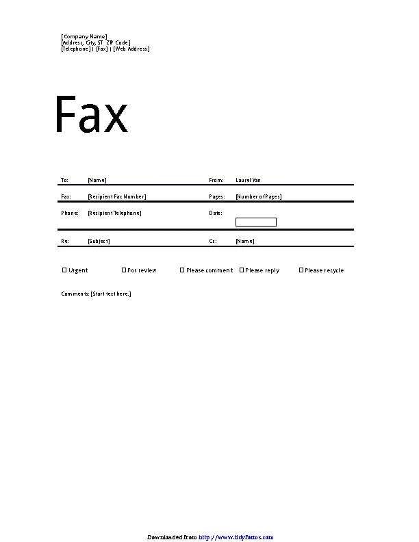 Fax Cover Sheet - Pdfsimpli