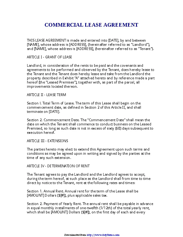 Florida Commercial Lease PDFSimpli