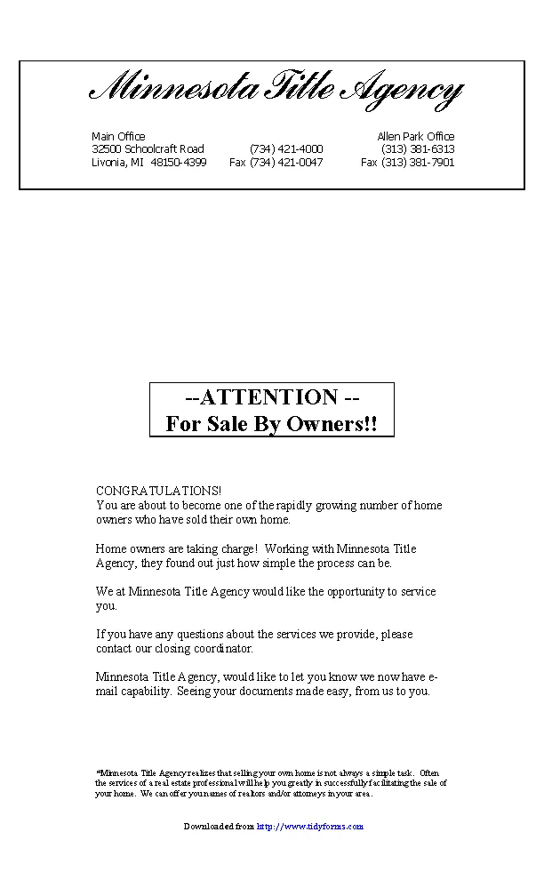For Sale By Owner Order Form PDFSimpli