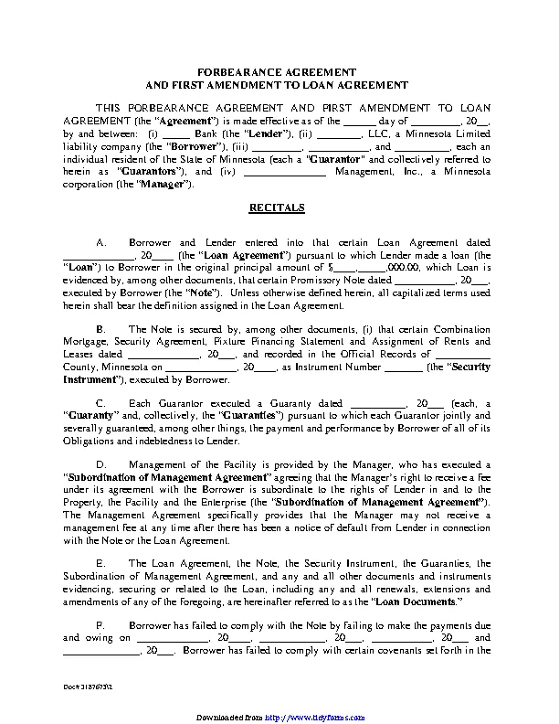 Forbearance Agreement 2