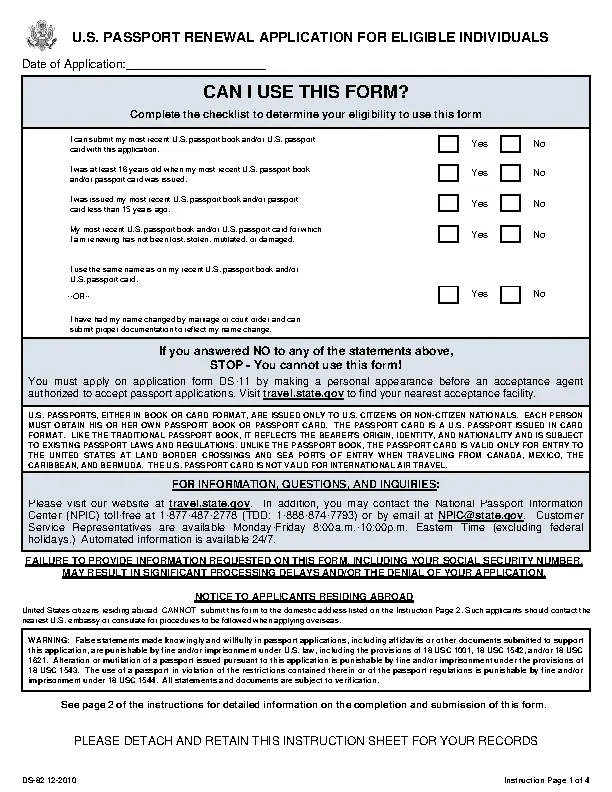 Form DS 82 PDFSimpli