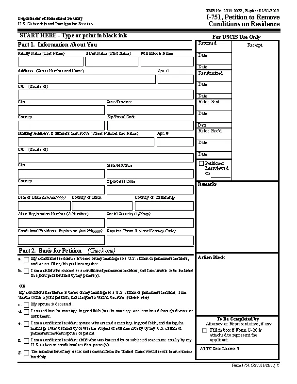 Form I 751 - PDFSimpli