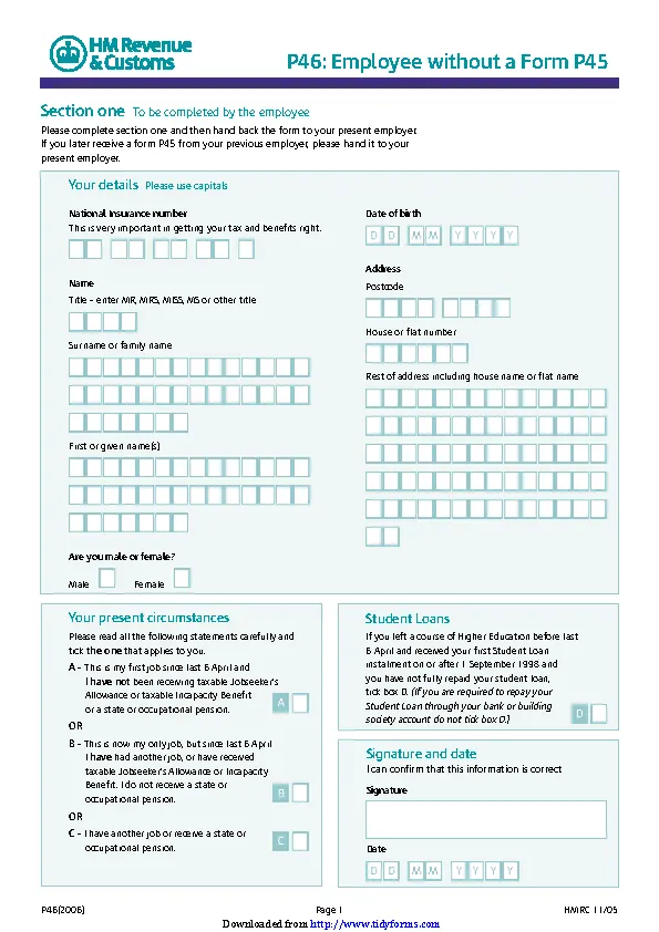 Form P45 - PDFSimpli