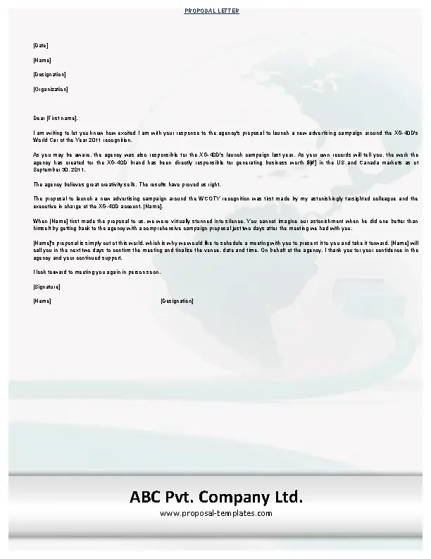 Free Download Formal Business Proposal Letter Microsoft Word