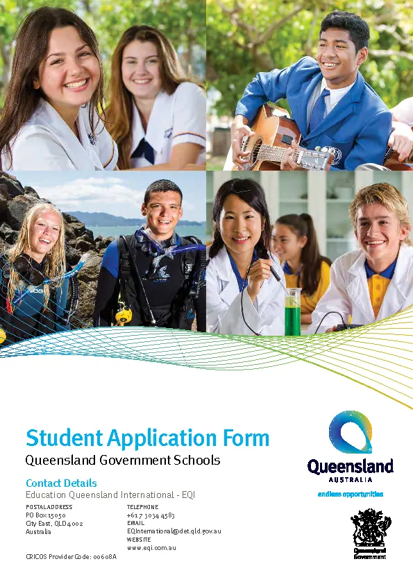 Free Downloadable Student School Application Form