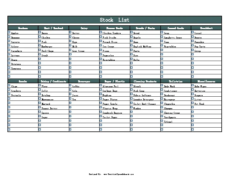 Free Excel Stock List Template - PDFSimpli