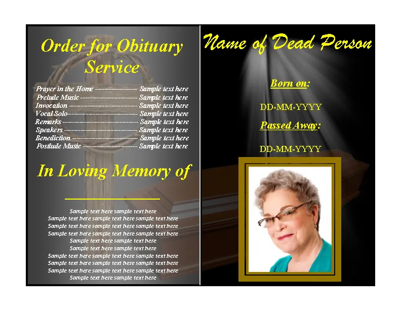 Free Funeral Obituary Program Template PDFSimpli