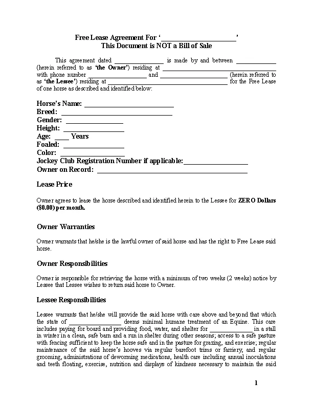 Free Lease Agreement Template - PDFSimpli