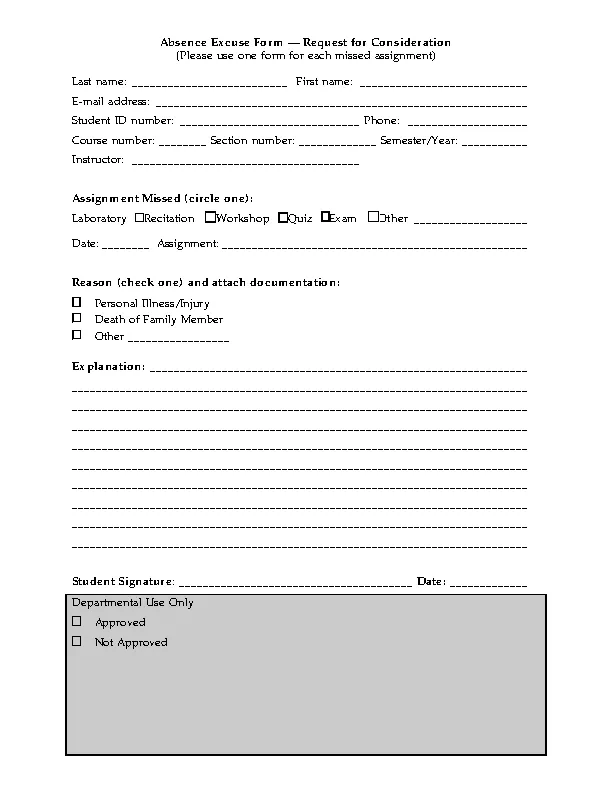 Free Student Doctors Note Template Pdf Format