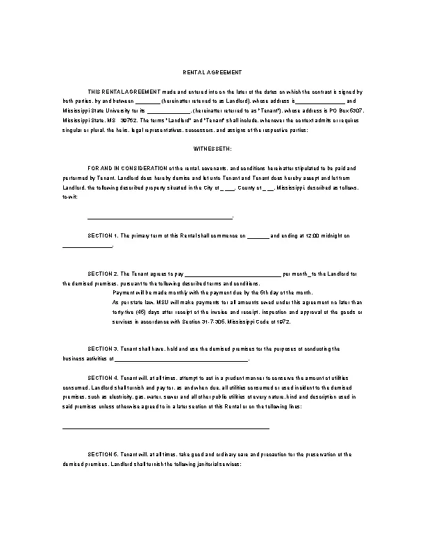 Free Word Rental Agreement Procurement Contract - Pdfsimpli