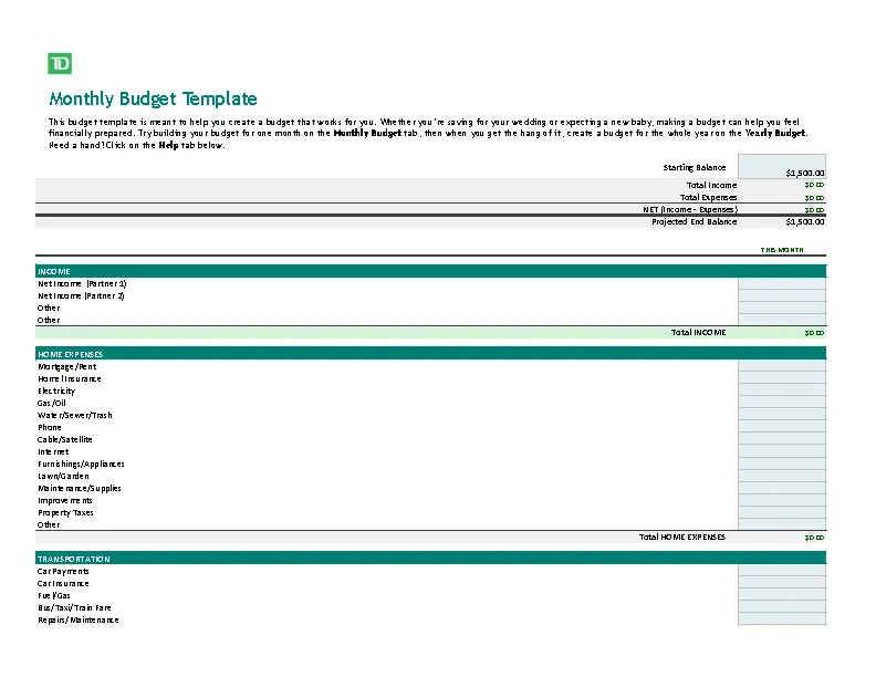 Free Yearly Budget Template Download