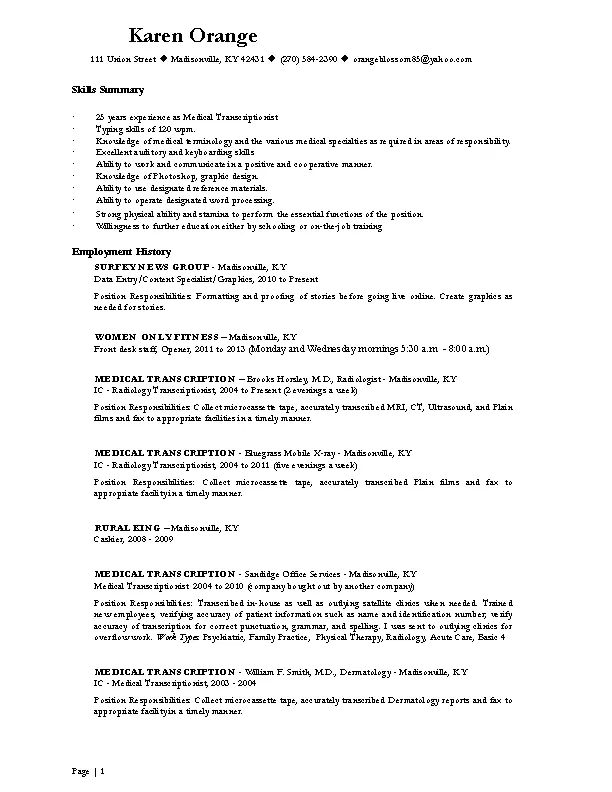 General Radiology Resume - Pdfsimpli