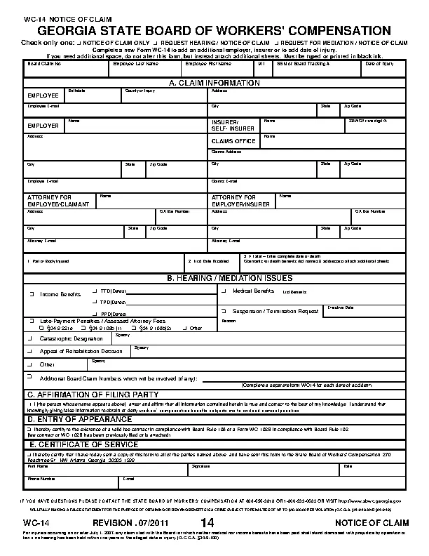 Georgia Notice Of Claim Form - PDFSimpli