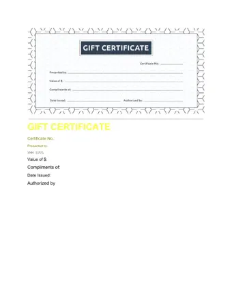 Novelty Gift Certificate PDF