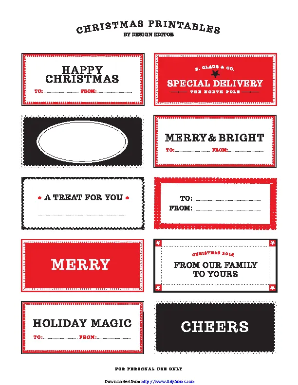Gift Tag Template 2