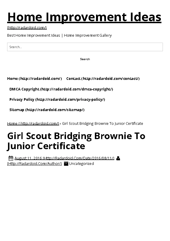 Girl Scout Bridging Certificate