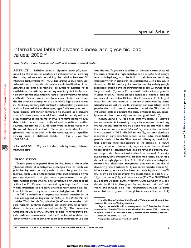 Glycemic Index Chart 3 - PDFSimpli