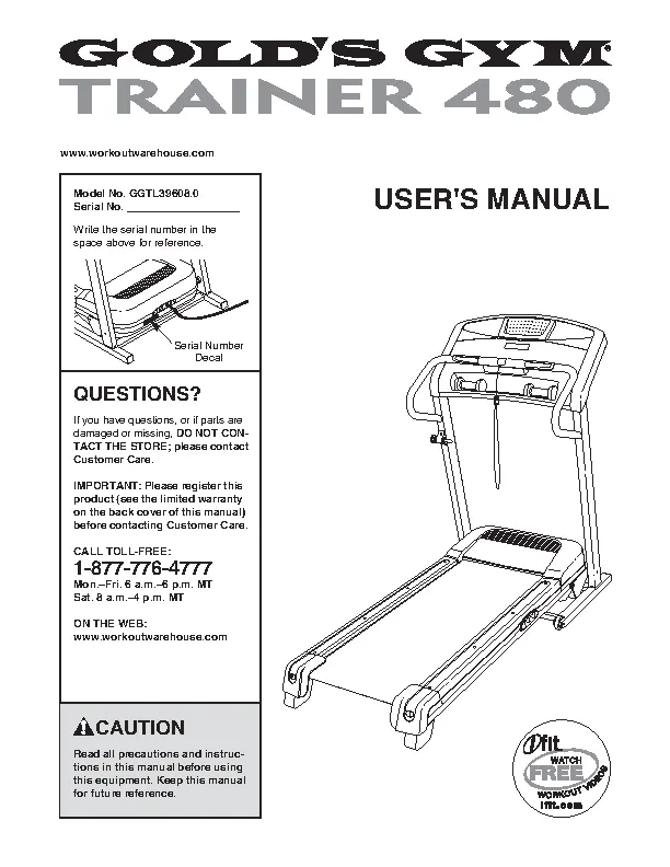 Golds Gym Users Manual Sample PDFSimpli